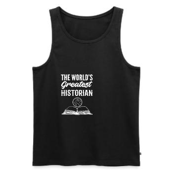 Der größte Historiker der Welt Biograph Geschenk - Männer Premium Bio Tank Top - Schwarz - Vorne - AI Model Male 178 light (178cm)