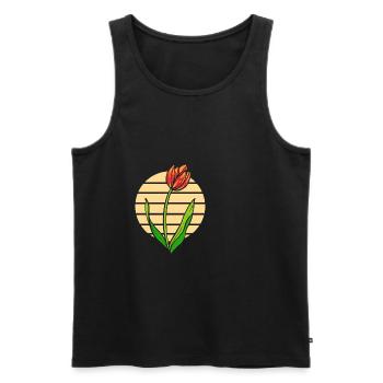 Vintage Tulp Gärtner Gift - Männer Premium Bio Tank Top - Schwarz - Vorne - Michal (187cm)