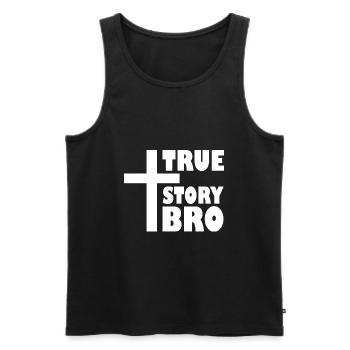 True story bro - Männer Premium Bio Tank Top - Schwarz - Vorne - AI Model Male 178 light (178cm)