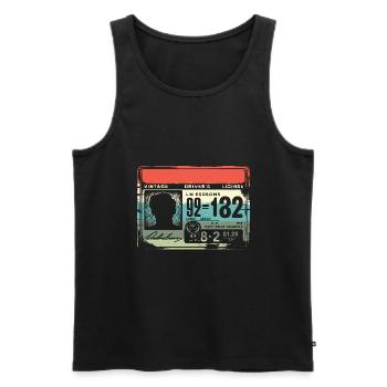 Retro-Führerschein Fahrschule Prüfung Fahrer - Männer Premium Bio Tank Top - Schwarz - Vorne - AI Model Male 178 light (178cm)