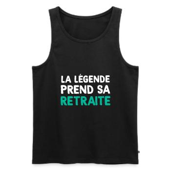 La légende prend sa retraite Cadeau homme retraité - Débardeur bio Premium Homme - noir - Devant - Michal (187cm)