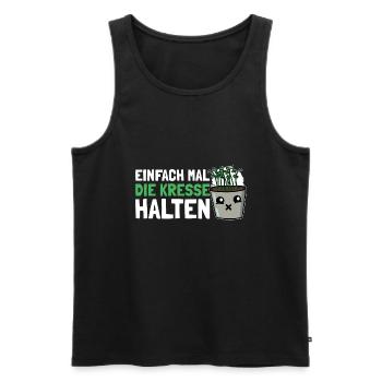 Einfach Mal die Kresse Halten Gartenlust Gärtner - Männer Premium Bio Tank Top - Schwarz - Vorne - Michal (187cm)