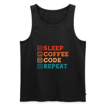 Café Codage Programmeur Codeur Développeur Nerd Coff - Débardeur bio Premium Homme - noir - Devant - AI Model Male 178 light (178cm)