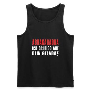 Ich Scheiss Auf Dein Gelaba Sarkasmus Spruch - Männer Premium Bio Tank Top - Schwarz - Vorne - Michal (187cm)