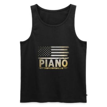 American Flag Piano Keys USA Pianist Keyboardist P - Men's Premium Organic Tank Top - black - Front - Michal (187cm)