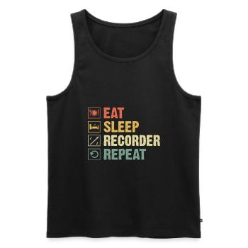 Eat Sleep Recorder Instrument de répétition Musicien - Débardeur bio Premium Homme - noir - Devant - Michal (187cm)