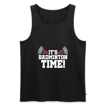 It's Badminton Time Graphic Badminton Player Shutt - Männer Premium Bio Tank Top - Schwarz - Vorne - Michal (187cm)