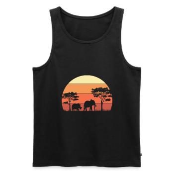 Retro Graphic Animal Keeper Zoo Keeper Animal Love - Männer Premium Bio Tank Top - Schwarz - Vorne - Michal (187cm)