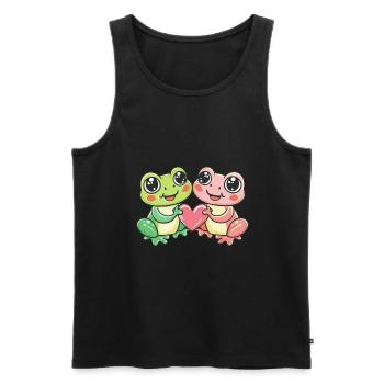 Frosch Paar Liebe Valentinstag - Männer Premium Bio Tank Top - Schwarz - Vorne - Michal (187cm)