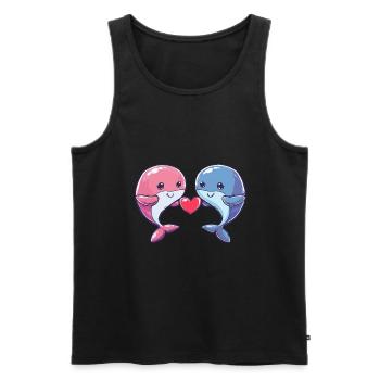 Wal Paar Liebe Valentinstag - Männer Premium Bio Tank Top - Schwarz - Vorne - AI Model Male 178 light (178cm)
