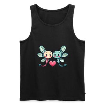 Libelle Paar Liebe Valentinstag - Männer Premium Bio Tank Top - Schwarz - Vorne - Michal (187cm)
