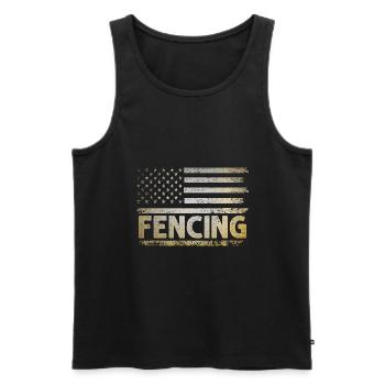 Amerikanische Flagge USA Fechten Schwert Degen Fechter - Männer Premium Bio Tank Top - Schwarz - Vorne - AI Model Male 178 light (178cm)