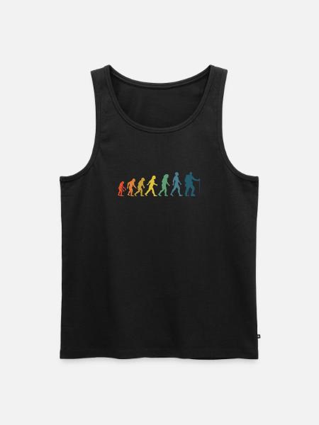 Wandern Evolution Berge Bergsteigen Klettern - Männer Premium Bio Tank Top - Schwarz
