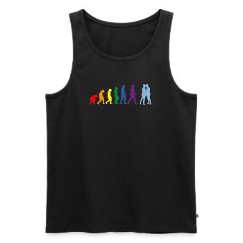 Lgbtq Regenbogenflagge Homosexuell Evolution Queer - Männer Premium Bio Tank Top - Schwarz - Vorne - AI Model Male 178 light (178cm)
