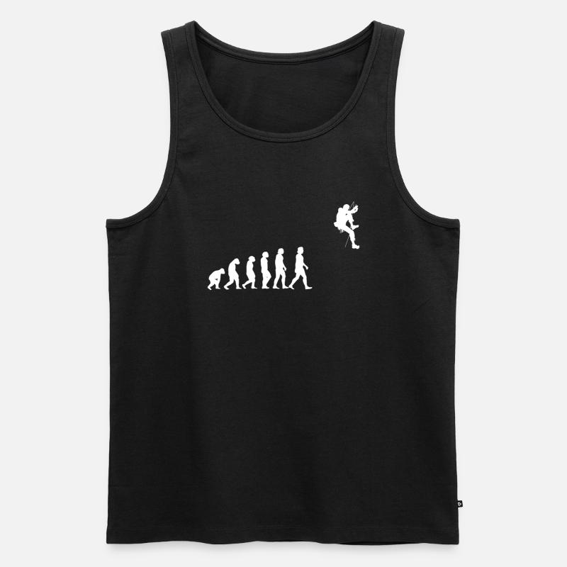 Klettern Evolution Bergsteigen Bouldern - Männer Premium Bio Tank Top - Schwarz