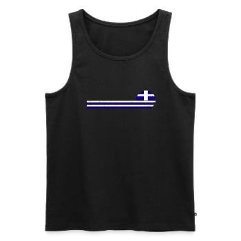Grèce Drapeau grec Grec - Débardeur bio Premium Homme - noir - Devant - AI Model Male 178 light (178cm)