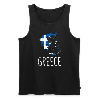 Grèce Drapeau grec Grec - Débardeur bio Premium Homme - noir - Devant - AI Model Male 178 light (178cm)