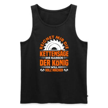 Holz Machen Kettensäge Brennholz Forst Motorsägen - Männer Premium Bio Tank Top - Schwarz - Vorne - Michal (187cm)