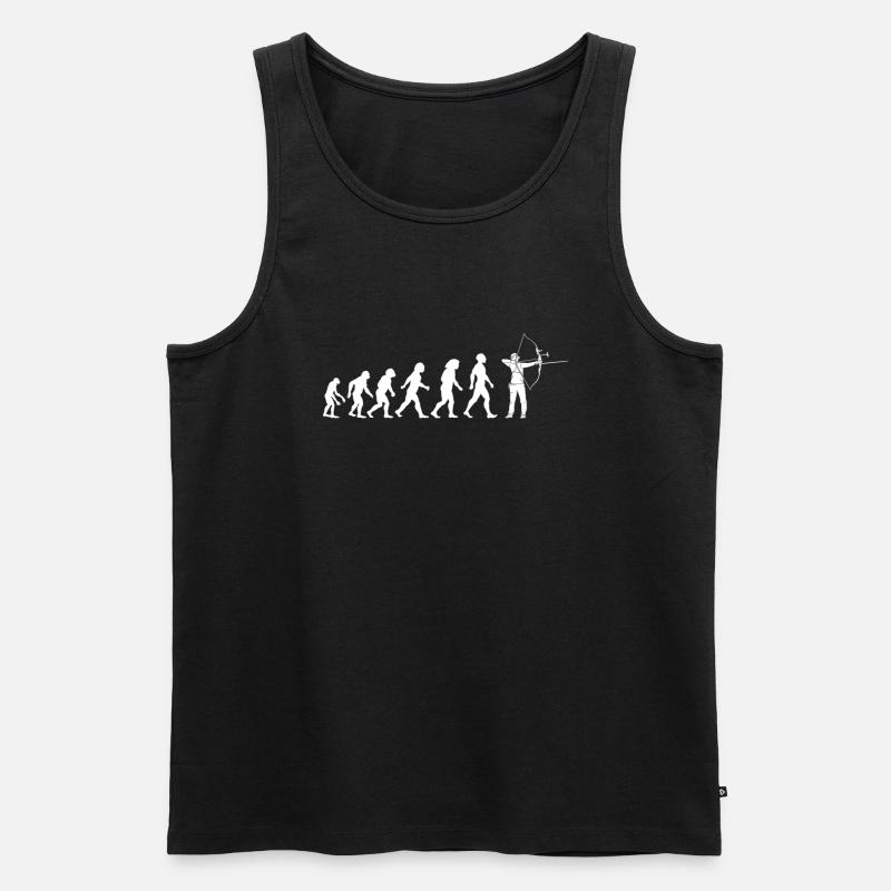 Bogenschießen Bogenschütze Langbogen Evolution - Männer Premium Bio Tank Top - Schwarz