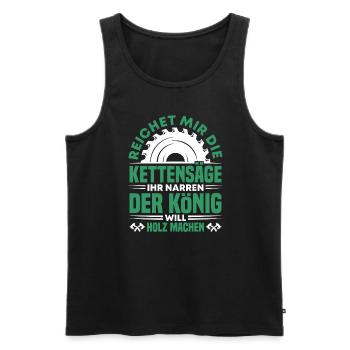 Holz Machen Kettensäge Brennholz Forst Motorsägen - Männer Premium Bio Tank Top - Schwarz - Vorne - Michal (187cm)