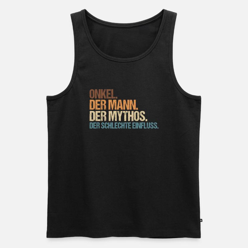 Onkel Schlechte Einfluss Patenonkel - Männer Premium Bio Tank Top - Schwarz