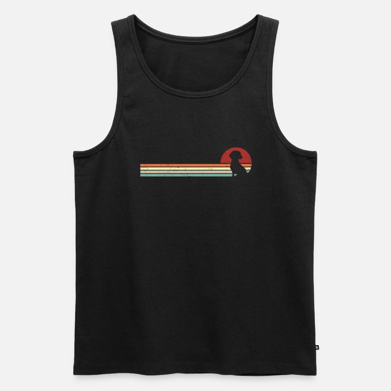 Dackel Retro Teckel Hunde - Männer Premium Bio Tank Top - Schwarz