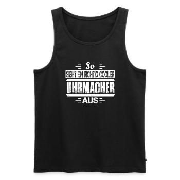 Cooler Uhrmacher Watchmaking Uhrmacherei - Männer Premium Bio Tank Top - Schwarz - Vorne - Michal (187cm)