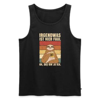 Faultiere Chillen Faultier Irgendwas ist hier Faul - Männer Premium Bio Tank Top - Schwarz - Vorne - Michal (187cm)