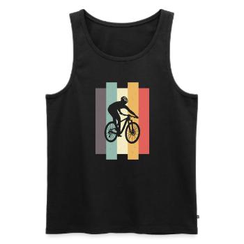 VTT Descente VTT Vintage - Débardeur bio Premium Homme - noir - Devant - Michal (187cm)