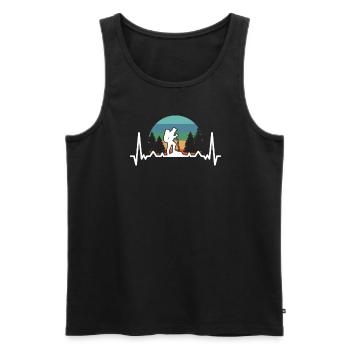 Montagnes Heartbeat Randonnée Alpinisme Aventure - Débardeur bio Premium Homme - noir - Devant - Michal (187cm)