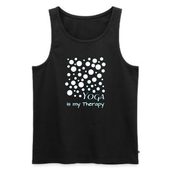 Yoga is my Therapy - Männer Premium Bio Tank Top - Schwarz - Vorne - Michal (187cm)