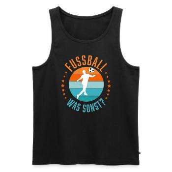 Fußball, was sonst - Männer Premium Bio Tank Top - Schwarz - Vorne - Michal (187cm)