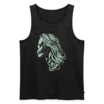 Crâne de fille zombie - Débardeur bio Premium Homme - noir - Devant - Michal (187cm)
