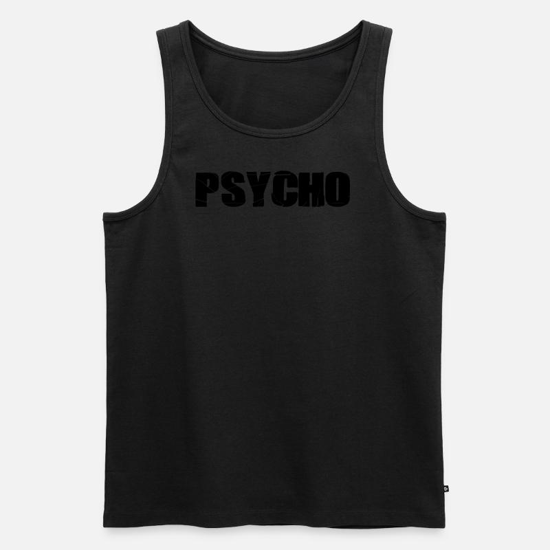 PSYCHO - Männer Premium Bio Tank Top - Schwarz