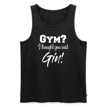 Gym and Gin Funny Gin Motif Black - Men's Premium Organic Tank Top - black - Front - Michal (187cm)