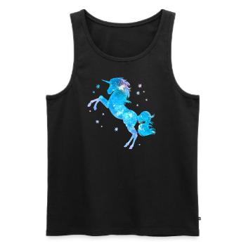 Licorne galaxy - Débardeur bio Premium Homme - noir - Devant - Michal (187cm)