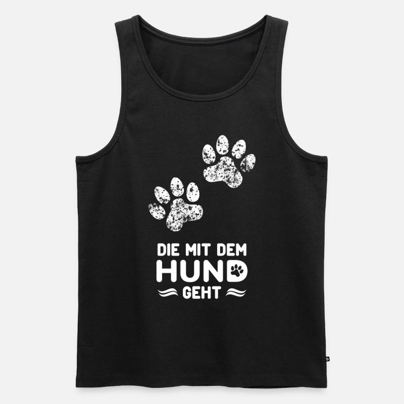 Die mit dem Hund geht - Männer Premium Bio Tank Top - Schwarz