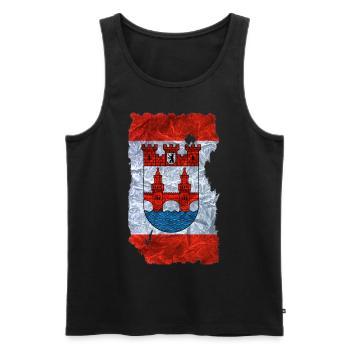 Friedrichshain Kreuzberg 2 Fahne / Flagge vintage - Männer Premium Bio Tank Top - Schwarz - Vorne - Michal (187cm)