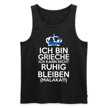 Griechenland Malaka Grieche Griechisches - Männer Premium Bio Tank Top - Schwarz - Vorne - AI Model Male 178 light (178cm)