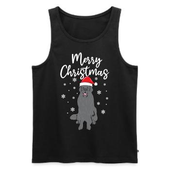 Christmas Merry Christmas Dog Newfoundlander - Men's Premium Organic Tank Top - black - Front - Michal (187cm)