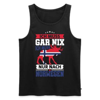 Norwegen Ich muss nur nach Norwegen - Männer Premium Bio Tank Top - Schwarz - Vorne - Michal (187cm)