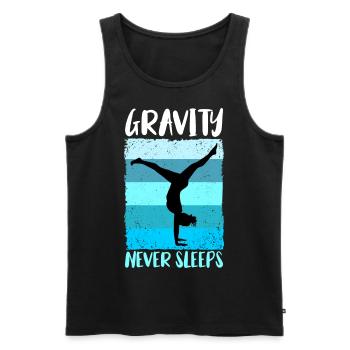Yoga - Männer Premium Bio Tank Top - Schwarz - Vorne - AI Model Male 178 light (178cm)