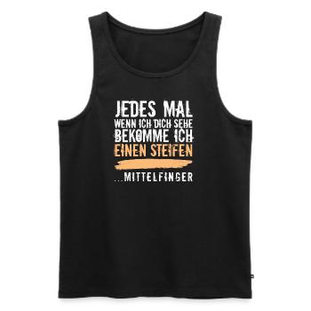 "Mittelfinger-Spruch" für Exfreundin oder Kollegen - Männer Premium Bio Tank Top - Schwarz - Vorne - AI Model Male 178 light (178cm)