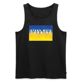 Stand with Ukraine - Männer Premium Bio Tank Top - Schwarz - Vorne - AI Model Male 178 light (178cm)