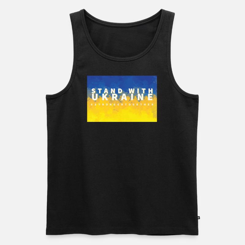 Stand with Ukraine - Männer Premium Bio Tank Top - Schwarz