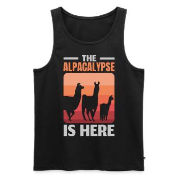 Die Alpakalypse ist da Llama Alpakaflüsterer - Männer Premium Bio Tank Top - Schwarz - Vorne - AI Model Male 178 light (178cm)