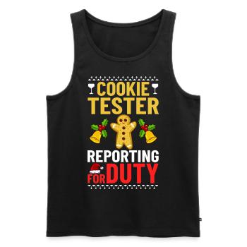 Christmas Cookies Biscuit Baking Christmas biscuits - Men's Premium Organic Tank Top - black - Front - AI Model Male 178 light (178cm)