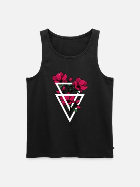 Blumen im Dreick Motiv - Männer Premium Bio Tank Top - Schwarz