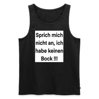 Keinen Bock! - Männer Premium Bio Tank Top - Schwarz - Vorne - AI Model Male 178 light (178cm)