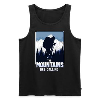 Die Berge rufen - Männer Premium Bio Tank Top - Schwarz - Vorne - Michal (187cm)